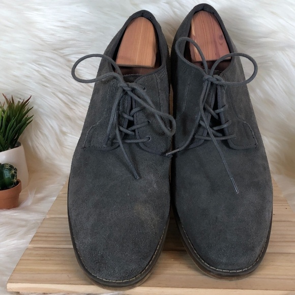 Calvin Klein Jeans Gray Suede Oran Oxfords - Picture 3 of 6